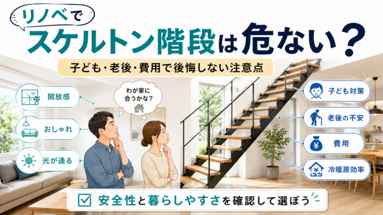 リノベでスケルトン階段は危ない？子ども・老後・費用で後悔しない注意点